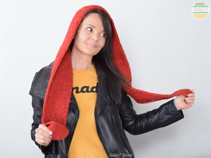 Garterline Hooded Scarf Crochet Pattern
