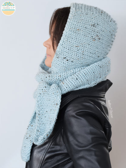 Garterline Hooded Scarf Crochet Pattern