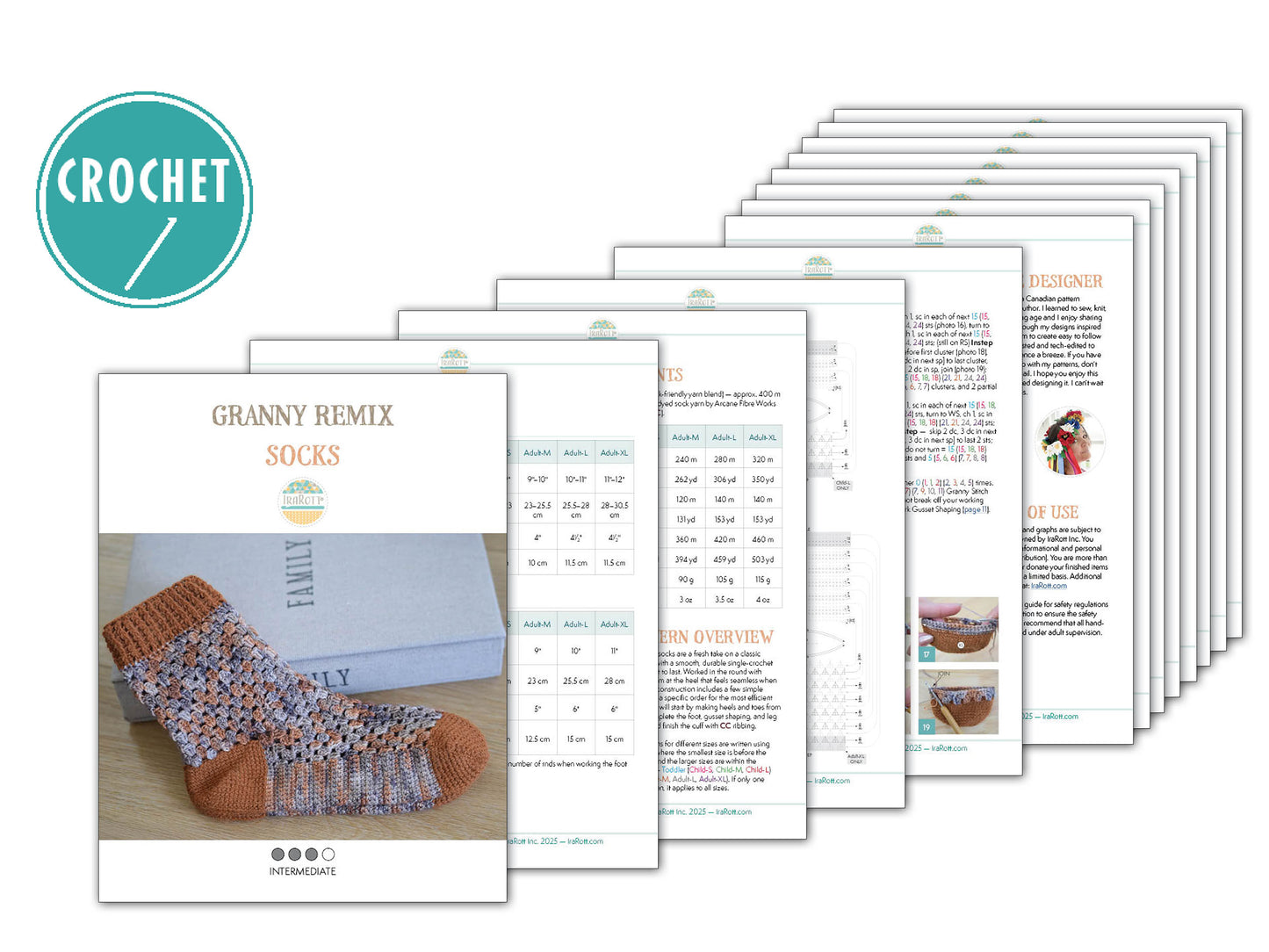 Granny Remix Socks Crochet Pattern