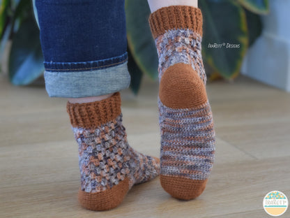 Granny Remix Socks Crochet Pattern