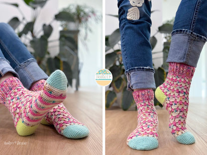Granny Remix Socks Crochet Pattern