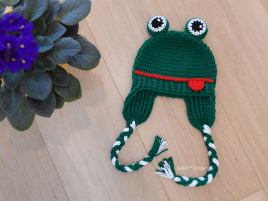 HANDMADE Crochet Frog Hat (Preschool Size)