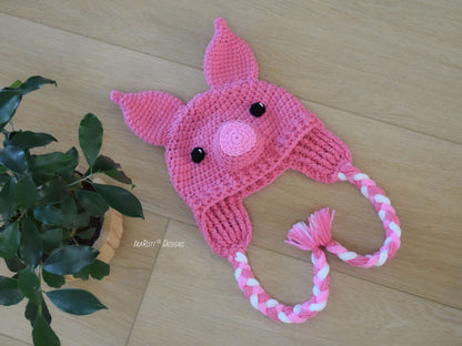 HANDMADE Crochet Piggy Hat (Toddler Size)