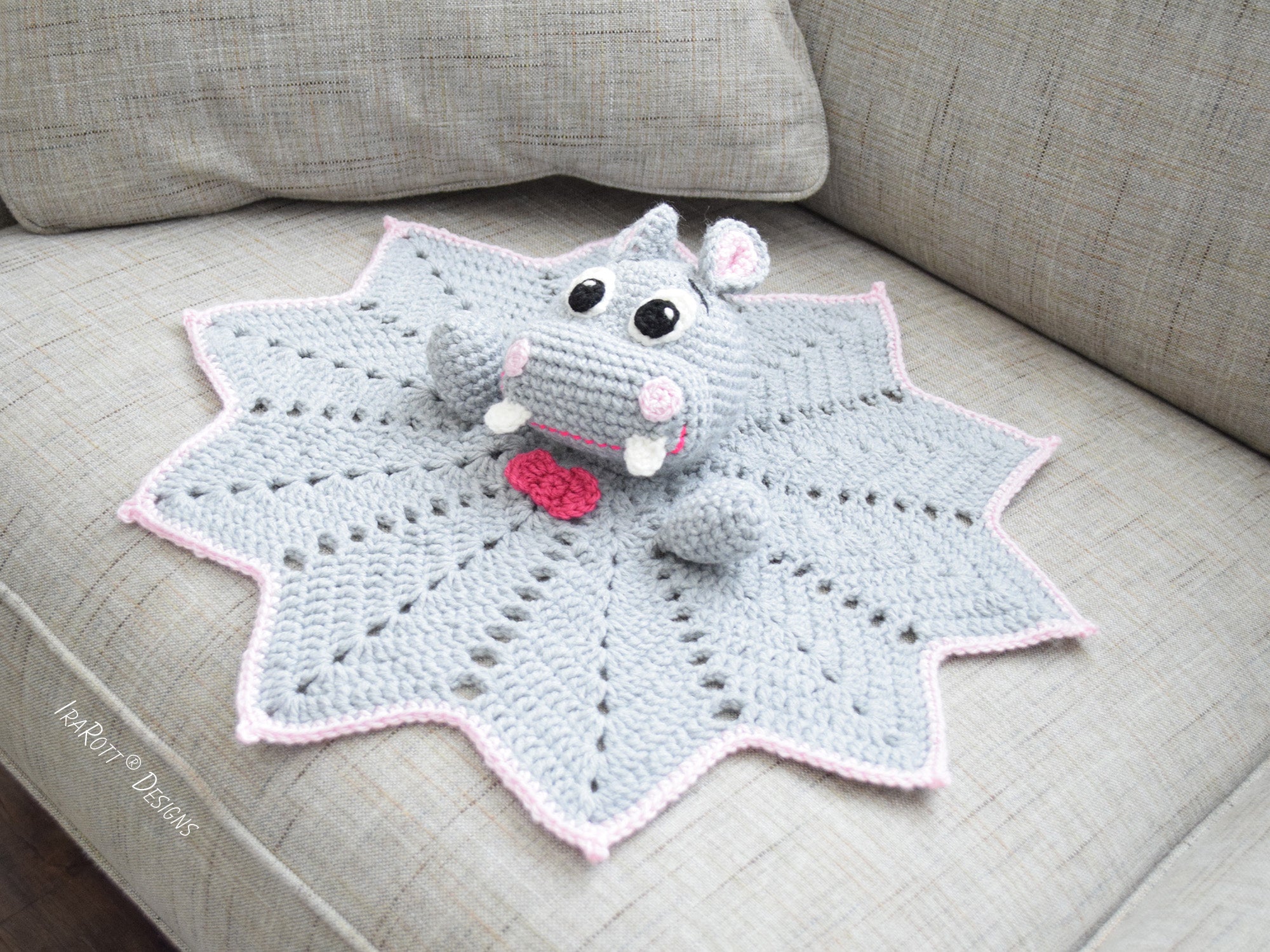 Happy Hippo the Hippopotamus Lovey Crochet Pattern – IraRott Designs