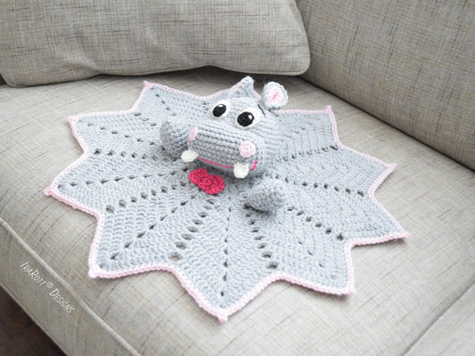 Happy Hippo the Hippopotamus Lovey Crochet Pattern