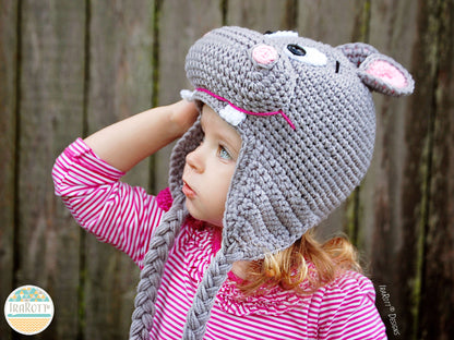 Happy Hippo the Hippopotamus Hat Crochet Pattern
