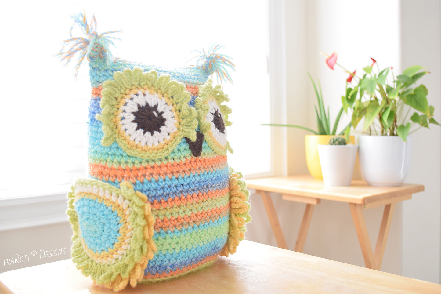 Hooty the Owl Buddy Amigurumi Pillow Crochet Pattern