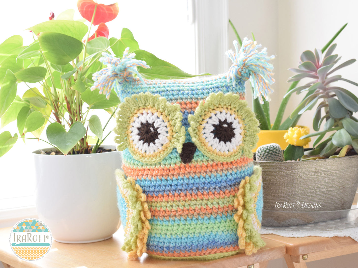 Hooty the Owl Buddy Amigurumi Pillow Crochet Pattern