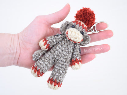 Spunky The Tiny Sock Monkey Keychain Crochet Pattern