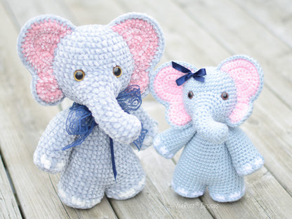 Josefina and Jeffery Chubby Little Elephants Amigurumi Crochet Pattern
