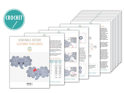 Josefina and Jeffery Elephant Placemat Crochet Pattern