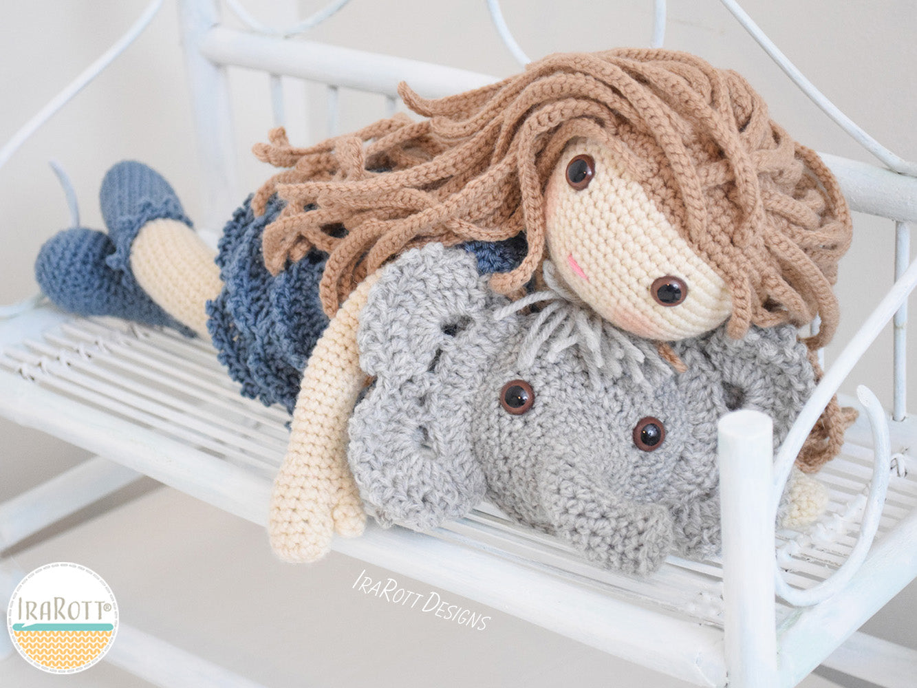 Josefina Doll And Jeffery Elephant Pillow Amigurumi Crochet Pattern