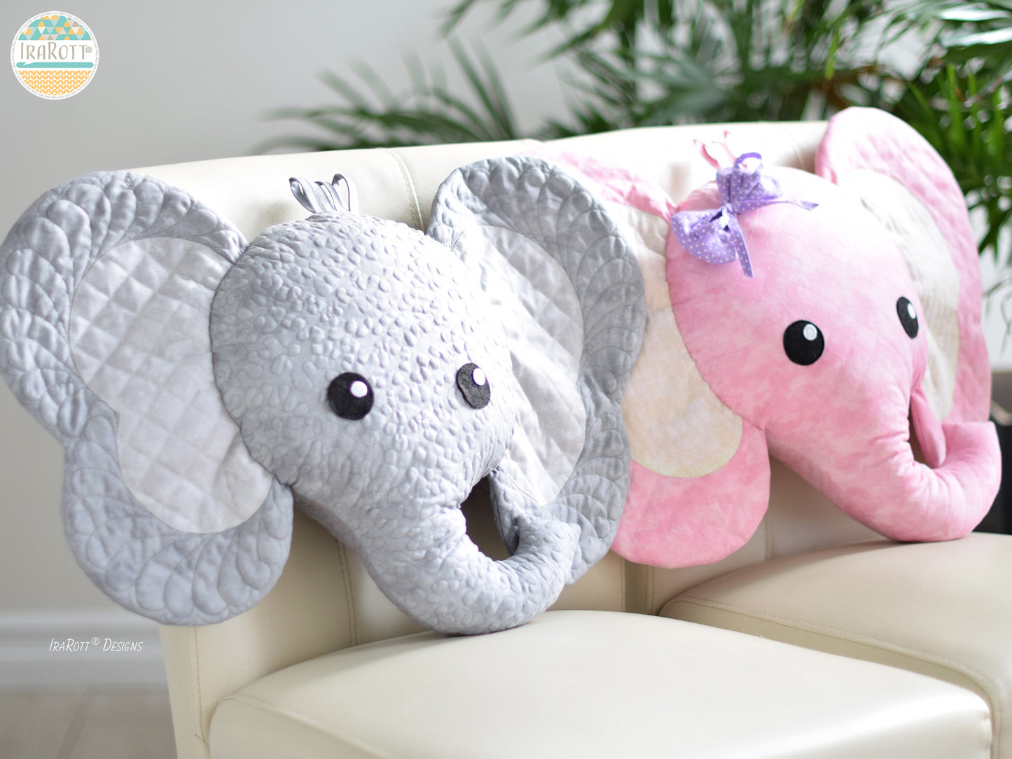 Josefina and Jeffery Elephant Pillow Quilting Pattern