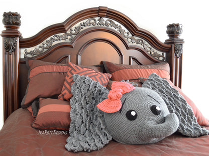 Josefina and Jeffery Elephant Pillow Crochet Pattern