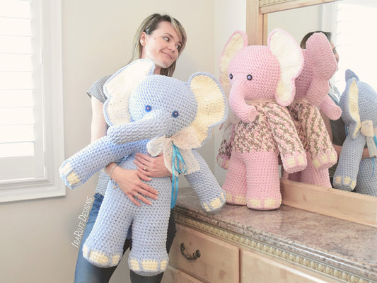 Josefina and Jeffery Big Elephants Amigurumi Crochet Pattern