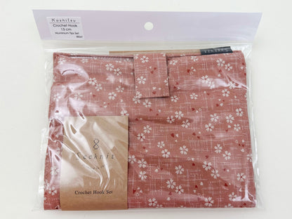 Kinki Amibari SeeKnit Koshitsu Crochet Hook Set, 7 Sizes - Cherry Blossom Pink