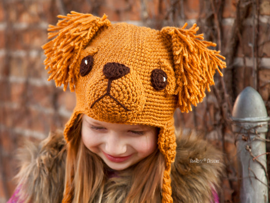 Leo The Labrador and Golden Retriever Hat Crochet Pattern