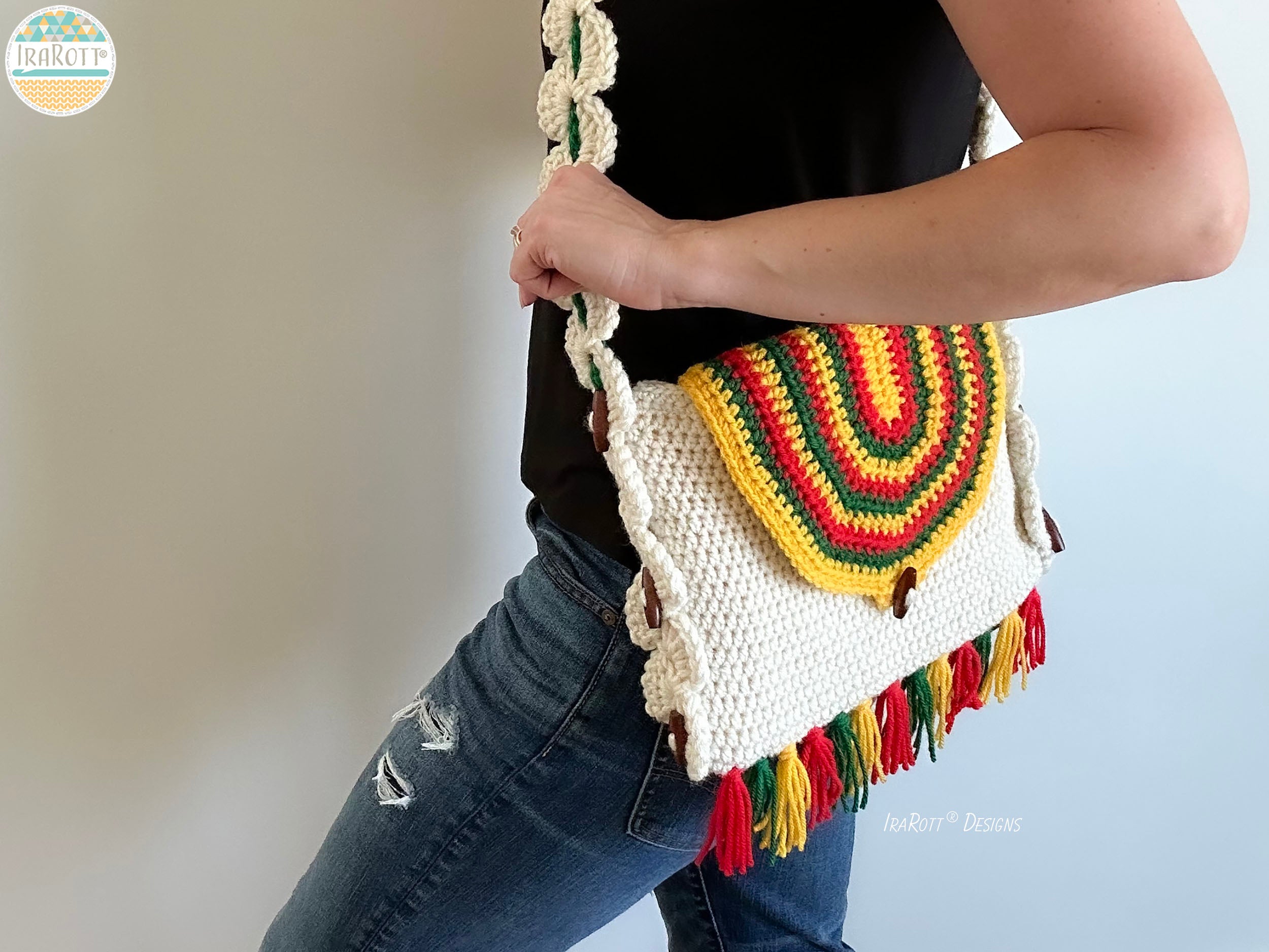 Crochet hippie hot sale bag pattern