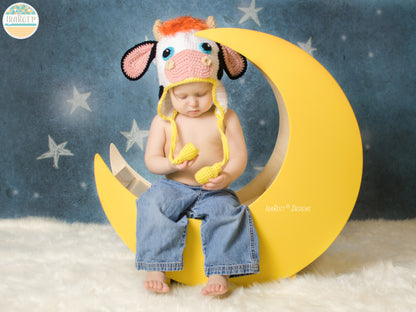 Luna the Moo Cow Hat Crochet Pattern