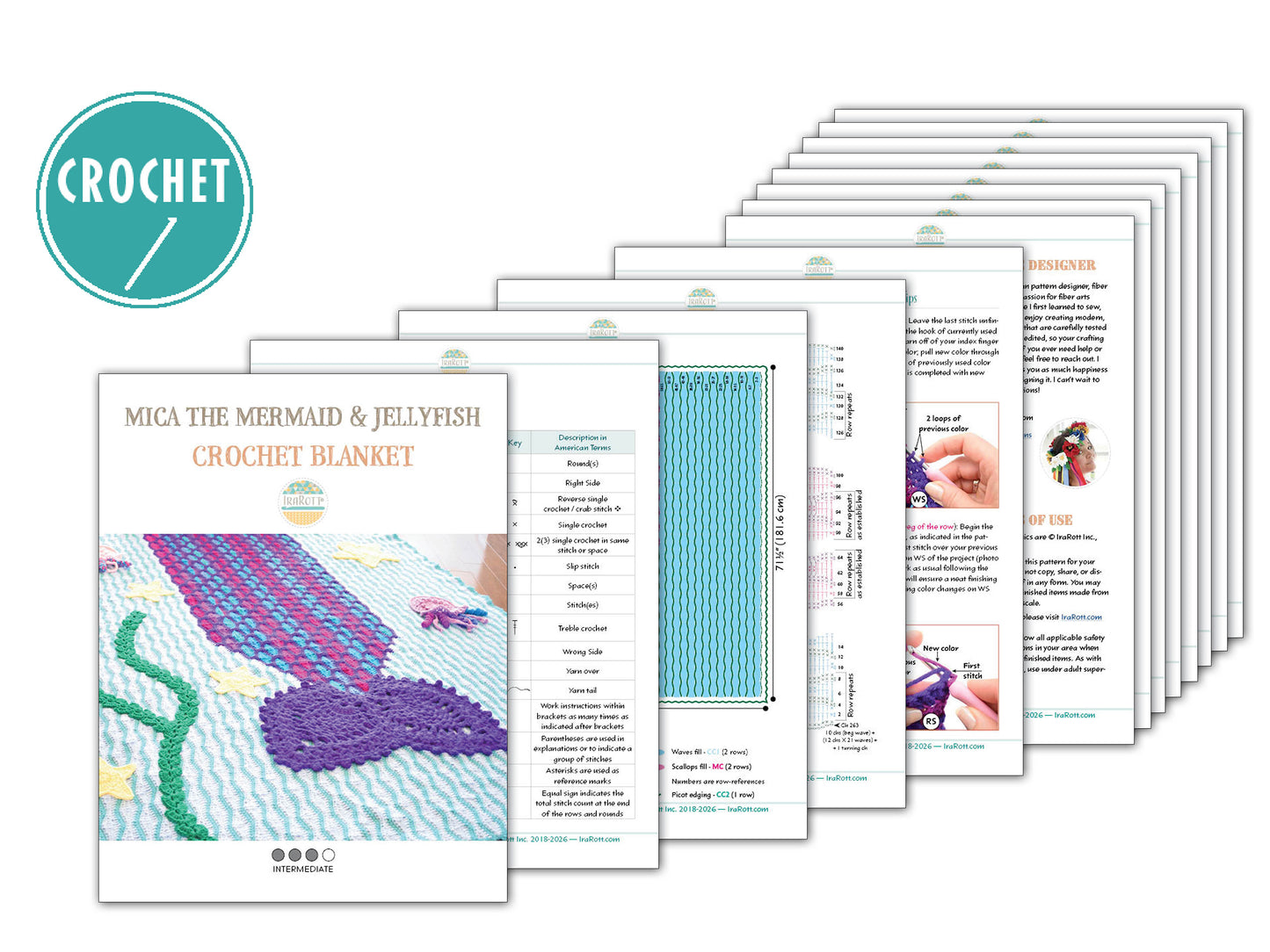 Mica the Mermaid and Jellyfish Blanket Crochet Pattern