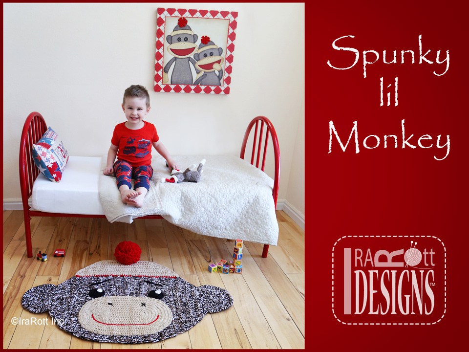 Spunky the Sock Monkey Area Rug Crochet Pattern