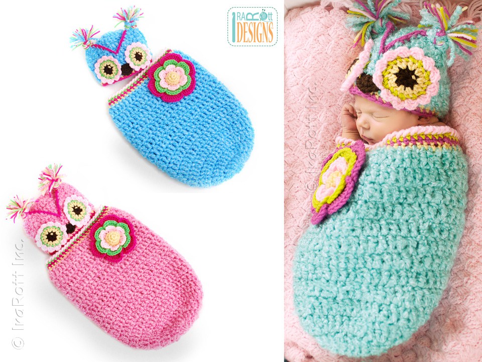 Chunky Flower Owl Baby Set Crochet Pattern