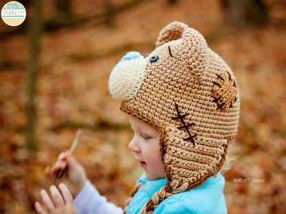 Patches The Timeless Teddy Bear Hat Crochet Pattern