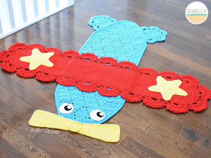 Peter The Airplane Rug Crochet Pattern