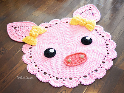 Pinky The Piggy Rug Crochet Pattern