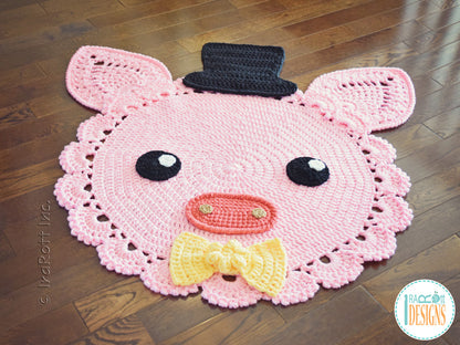 Pinky The Piggy Rug Crochet Pattern