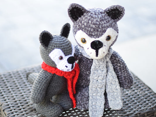 Raff and Rolf The Chubby Little Wolves Amigurumi Crochet Pattern