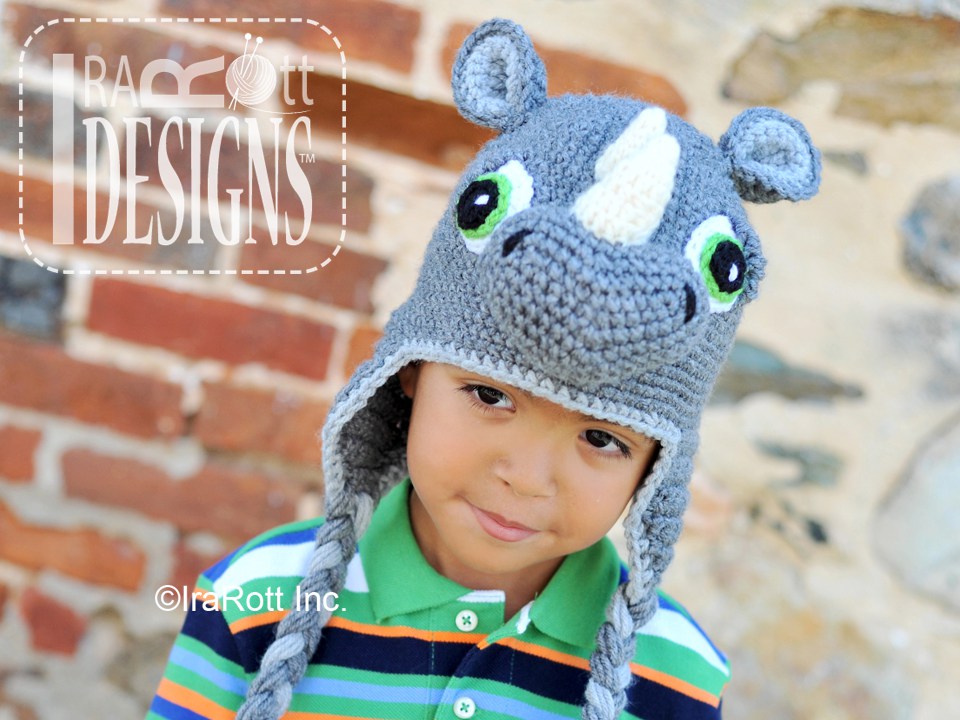 Riley Rhino the Rhinoceros Hat Crochet Pattern