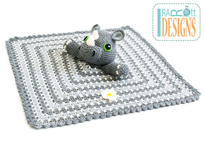 Riley Rhino the Rhinoceros Lovey Crochet Pattern