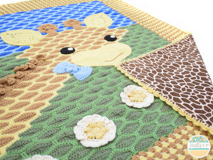 Rusty the Giraffe Blanket Crochet Pattern