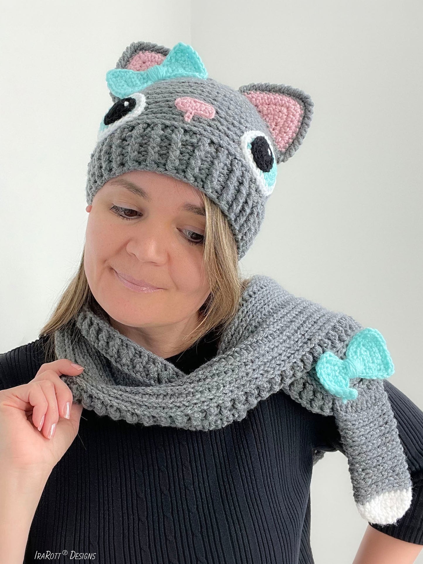 Sassy The Kitty Hat and Scarf Crochet Pattern