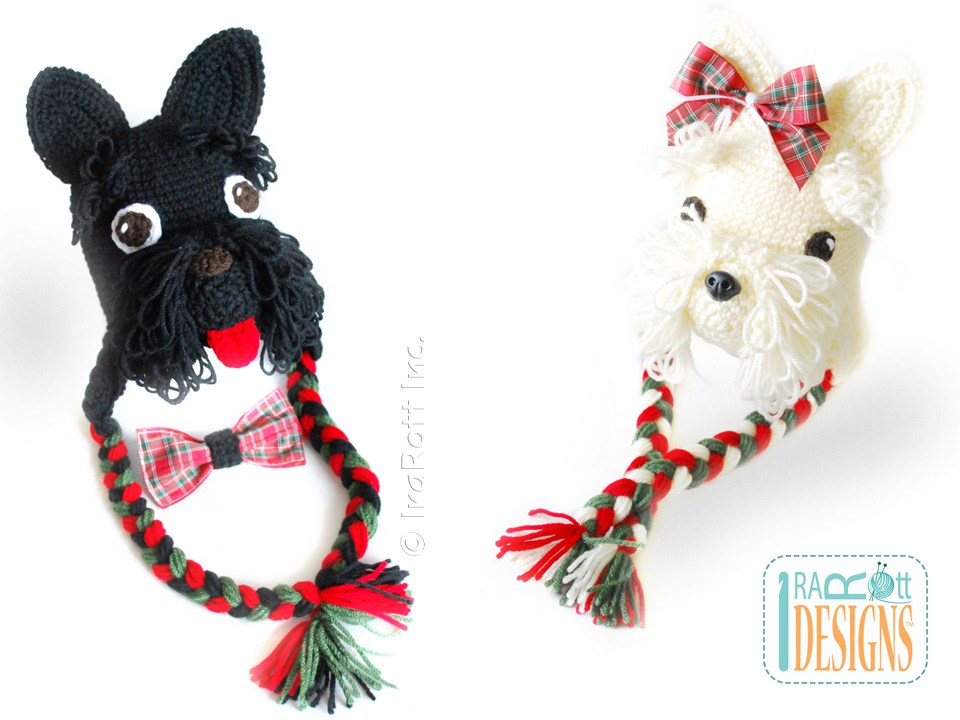 Scottish Terrier Puppy Dog Hat Crochet Pattern