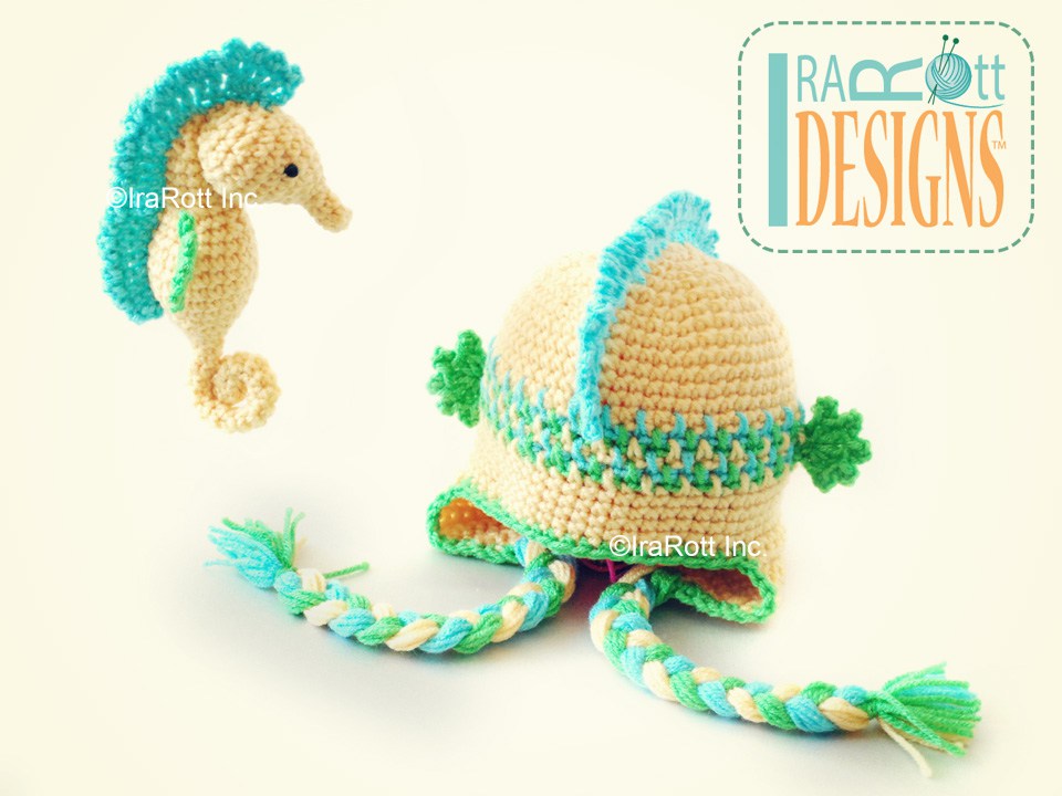 Sea Biscuit the Seahorse Hat and Toy Crochet Pattern