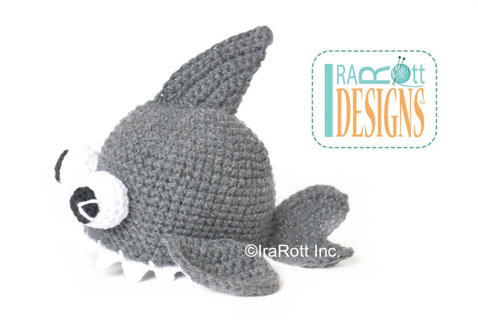Spike the Shark Hat with Googly Eyes Crochet Pattern