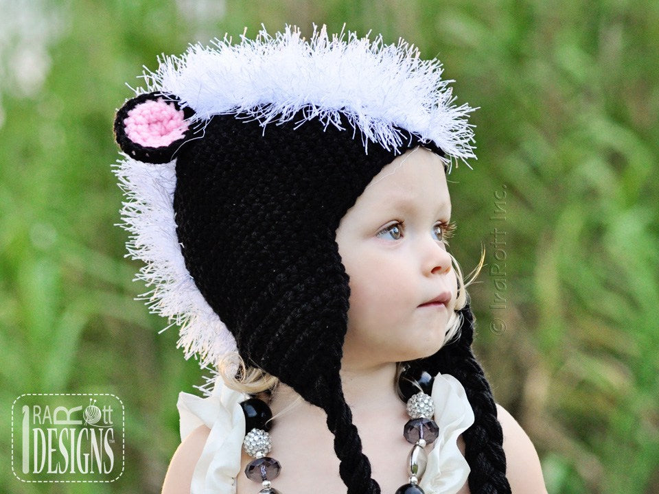 Daisy the Skunk Animal Hat Crochet Pattern
