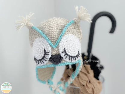 Sleepy Forest Owlet Hat Crochet Pattern