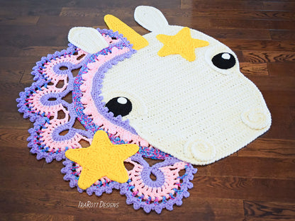 Sophia the Starry Unicorn Rug Crochet Pattern