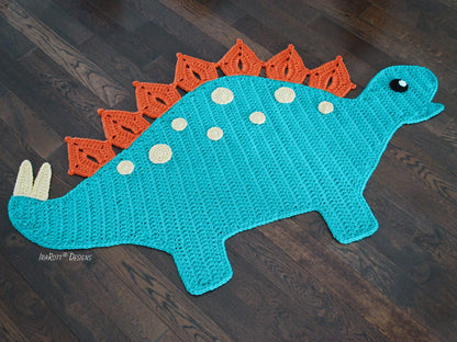 Spiky the Stegosaurus Dinosaur Area Rug Crochet Pattern