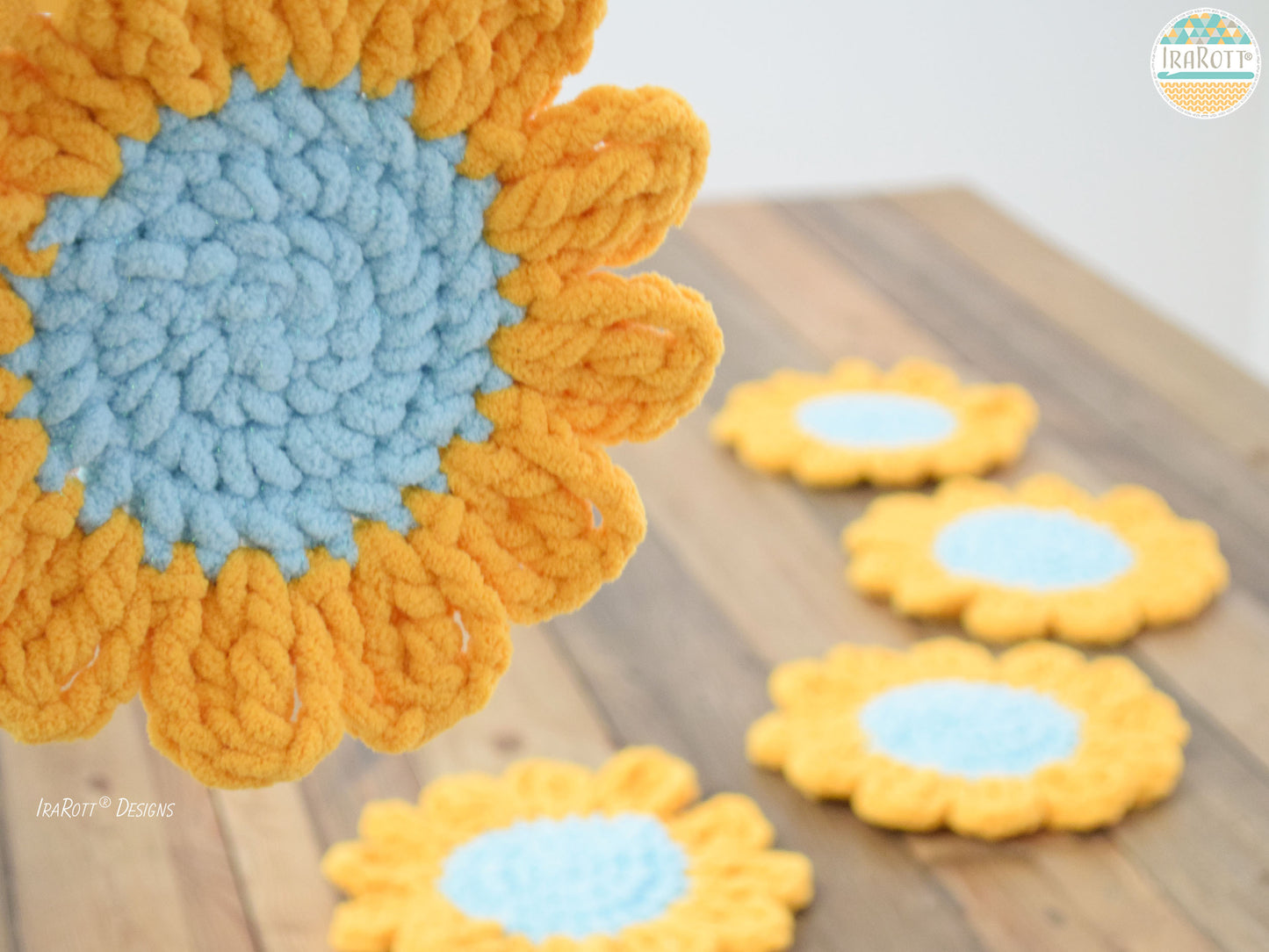 Sunflower Power Coasters Crochet Pattern