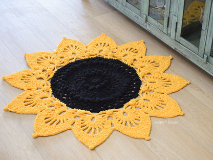 Sunflower Power Doily Rug Crochet Pattern