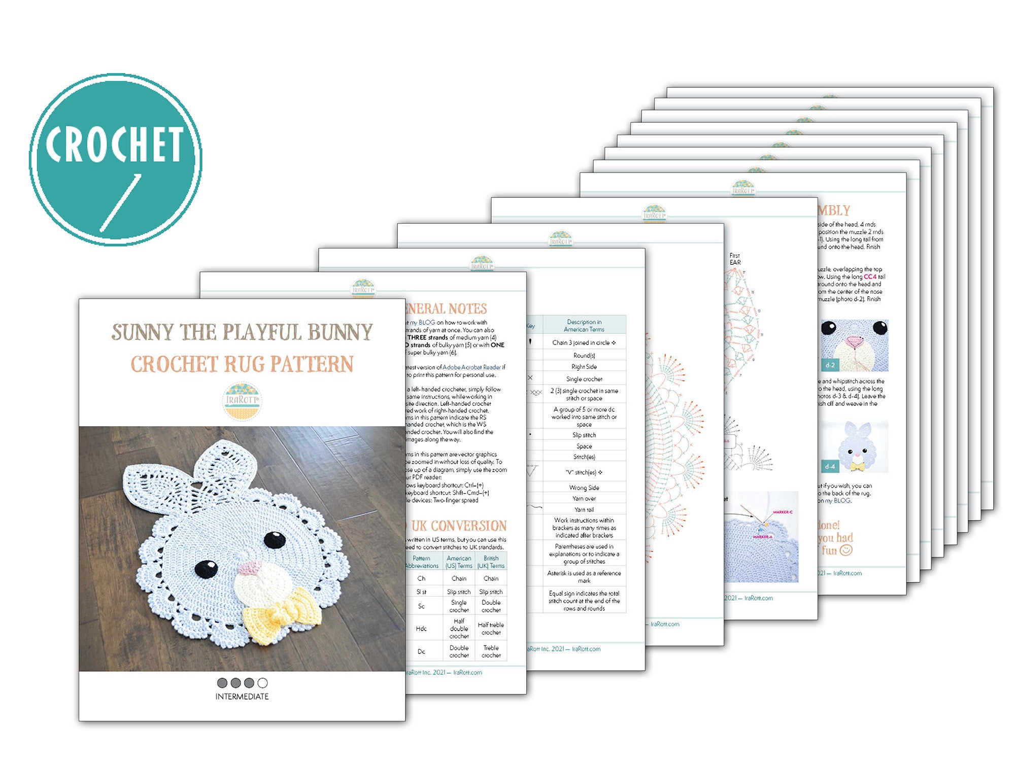 Sunny The Playful Bunny Rug Crochet Pattern – IraRott Designs