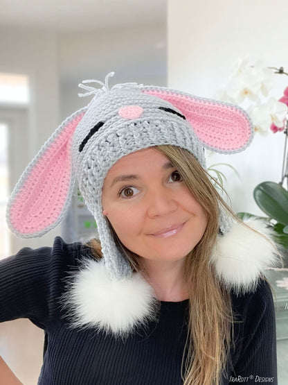 Sunny The Sleepy Bunny Hat Crochet Pattern