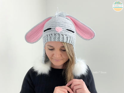 Sunny The Sleepy Bunny Hat Crochet Pattern