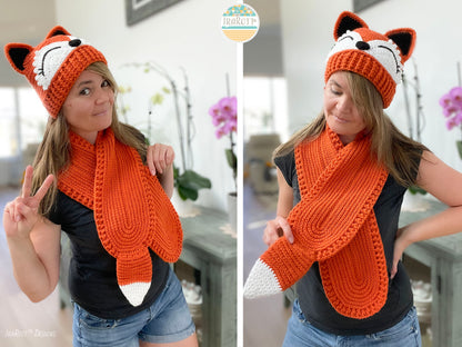 The Artful Fox Hat and Scarf Crochet Pattern