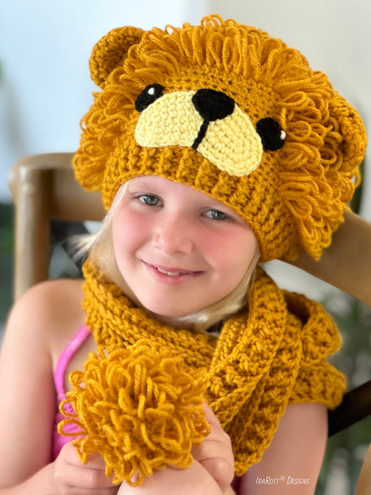 The Roaring Lion Hat and Scarf Crochet Pattern