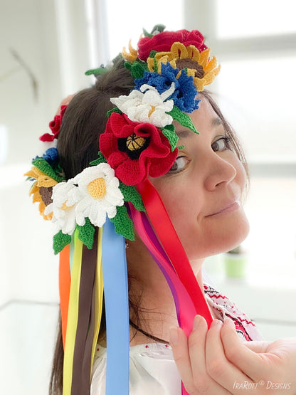 Ukrainian Vinok Flower Crown Crochet Pattern